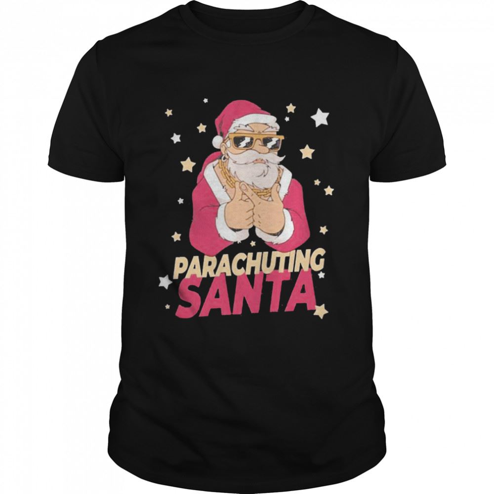 Limited Editon Parachuting Santa Claus Christmas Holiday Parachuting Sweater Shirt 