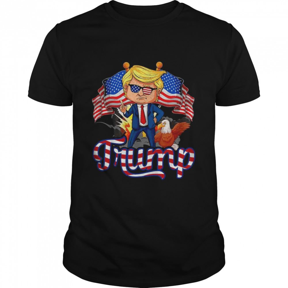 Attractive Pro Trump And Eagle American Flag Shirt 