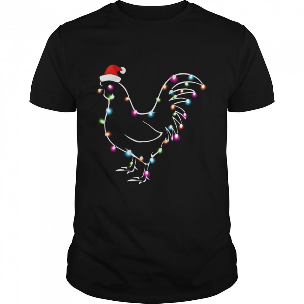 High Quality Santa Chicken Christmas Color Led Light Xmas Chicken Shirt 