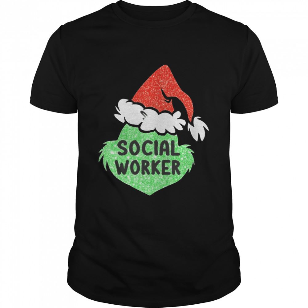 Gifts Santa Grinch Silhouette Social Worker Christmas Sweater Shirt 