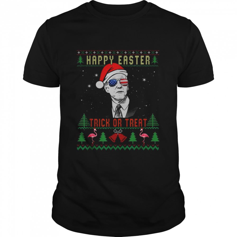 Best Santa Joe Biden Sunglasses Us Flag Happy Easter Trick Or Treat Ugly Christmas Shirt 