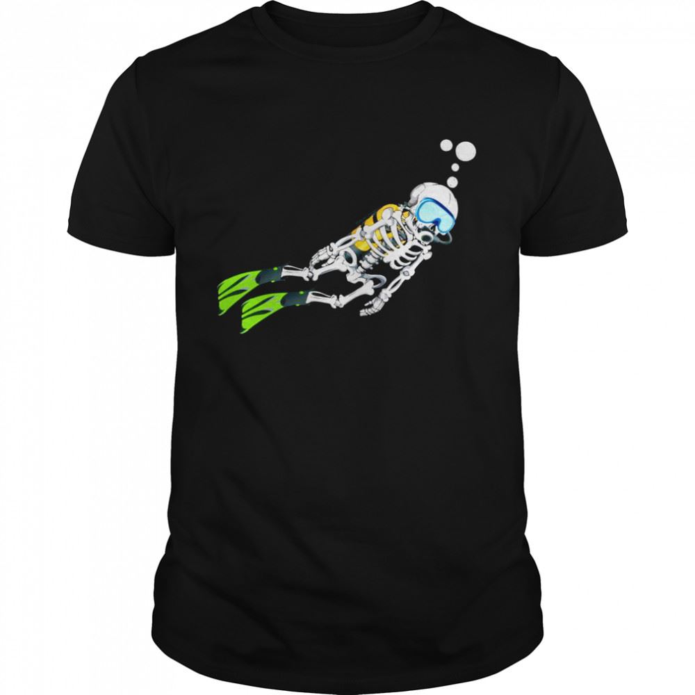 Great Skeleton Scuba Diving Halloween Diver Shirt 