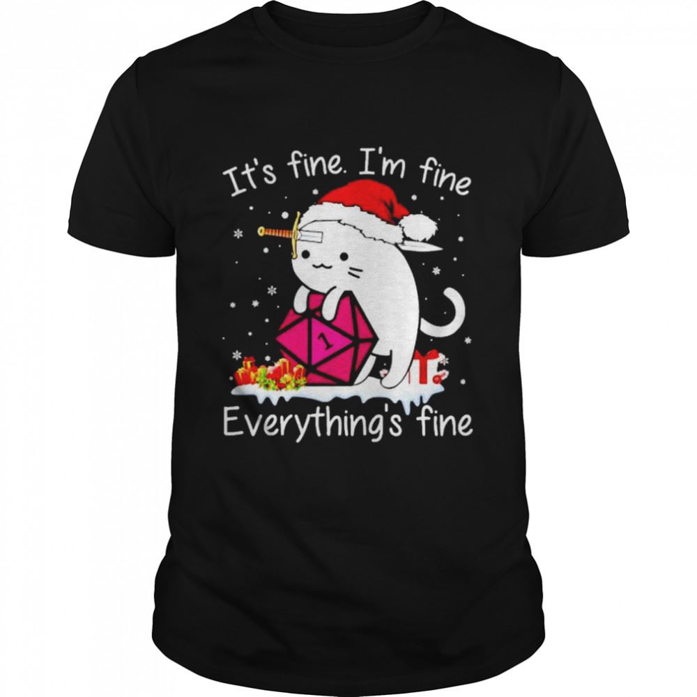 Attractive Top Dungeons Dragons Cat Its Fine Im Fine Everythings Fine Christmas Sweater 