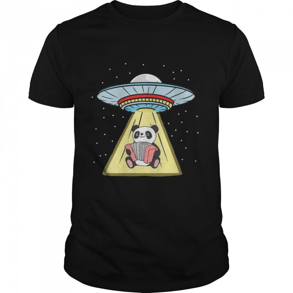 Attractive Ufo Abduction Panda Musician Accordion Shirt 