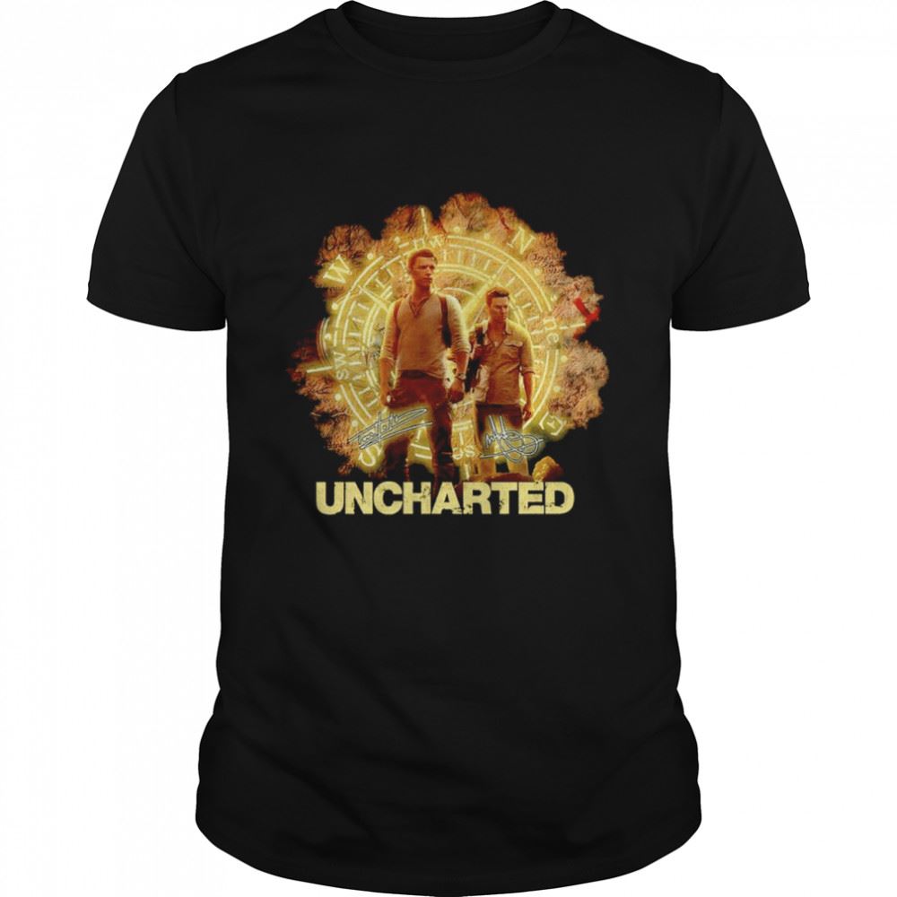 Interesting Uncharted Tom Holland And Mark Wahlberg Signatures Shirt 