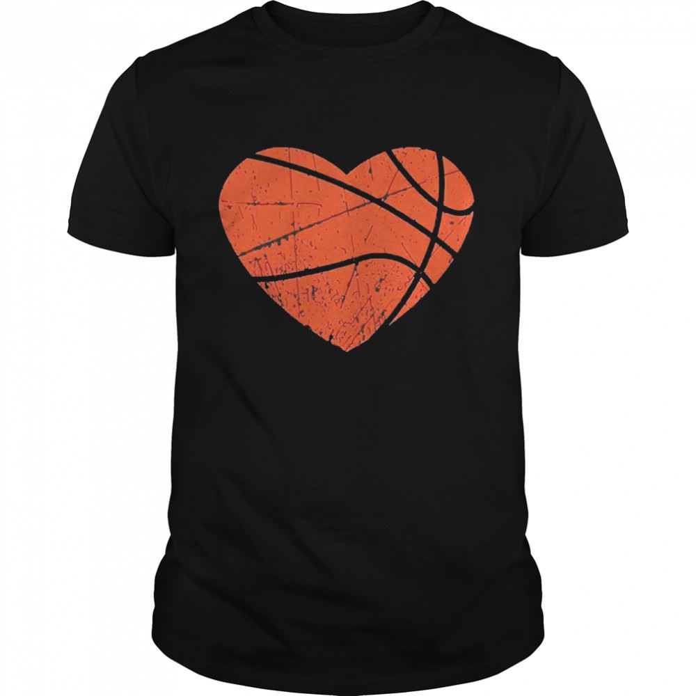 Special Valentines Day Basketball Heart Cute Retro Vintage Grunge Shirt 