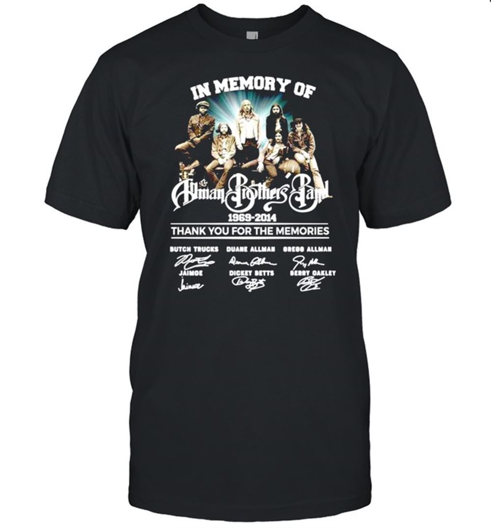 Great In Memory Of Human Brothers Band 1969-2014 Signatures Shirt 
