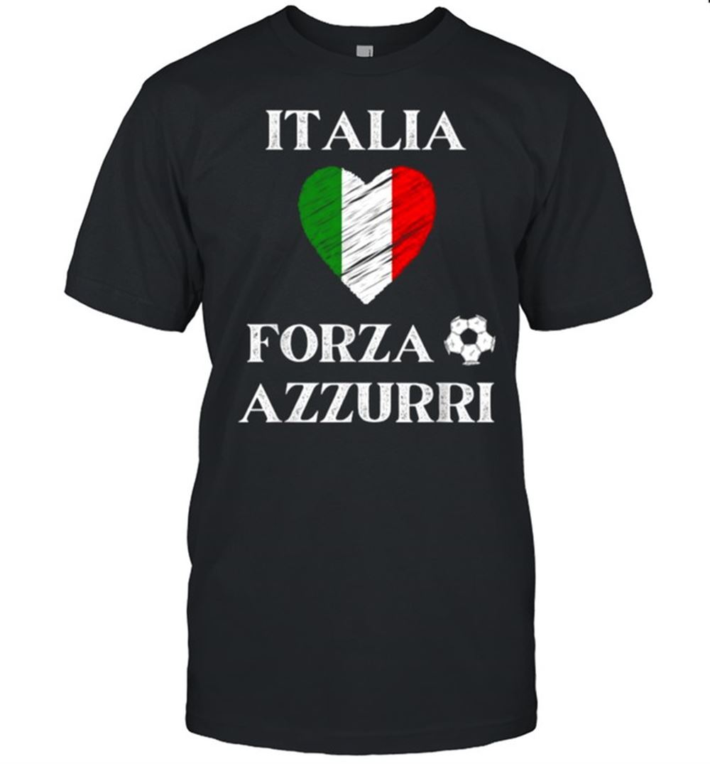 Happy Italy Forza Azzurri Italia Soccer Flag Vintage Heart T-shirt 