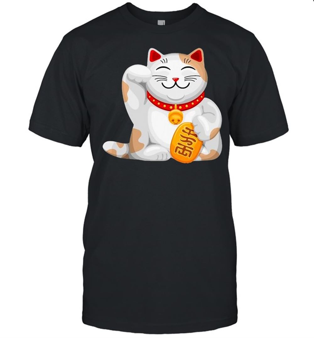 Gifts Maneki-neko Lucky Cat Japanese Good Luck Charm Japan T-shirt 