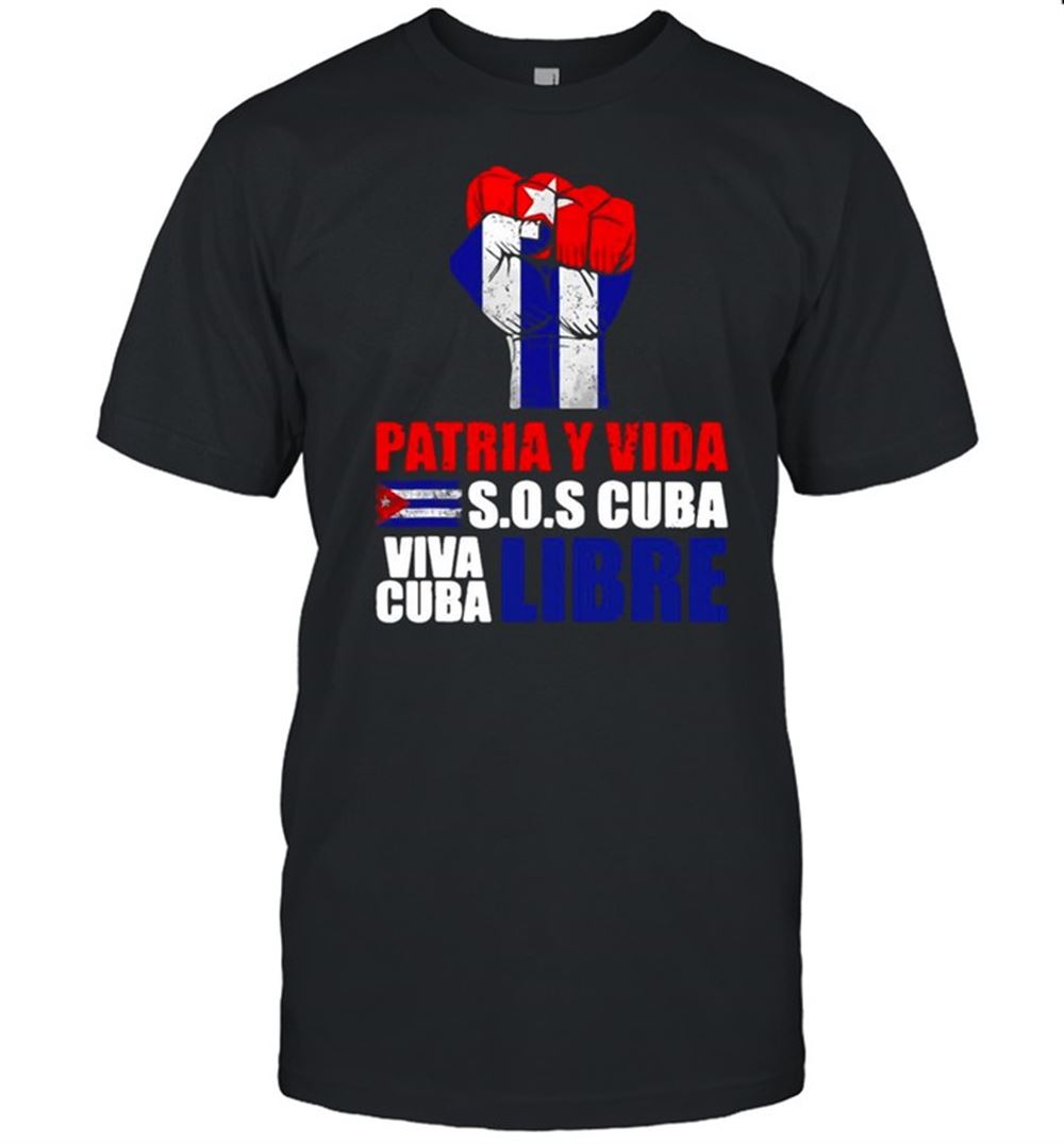 Amazing Patria Y Vida Viva Cuba Libre Cuba Flag Cuba Soscuba Cuba T-shirt 