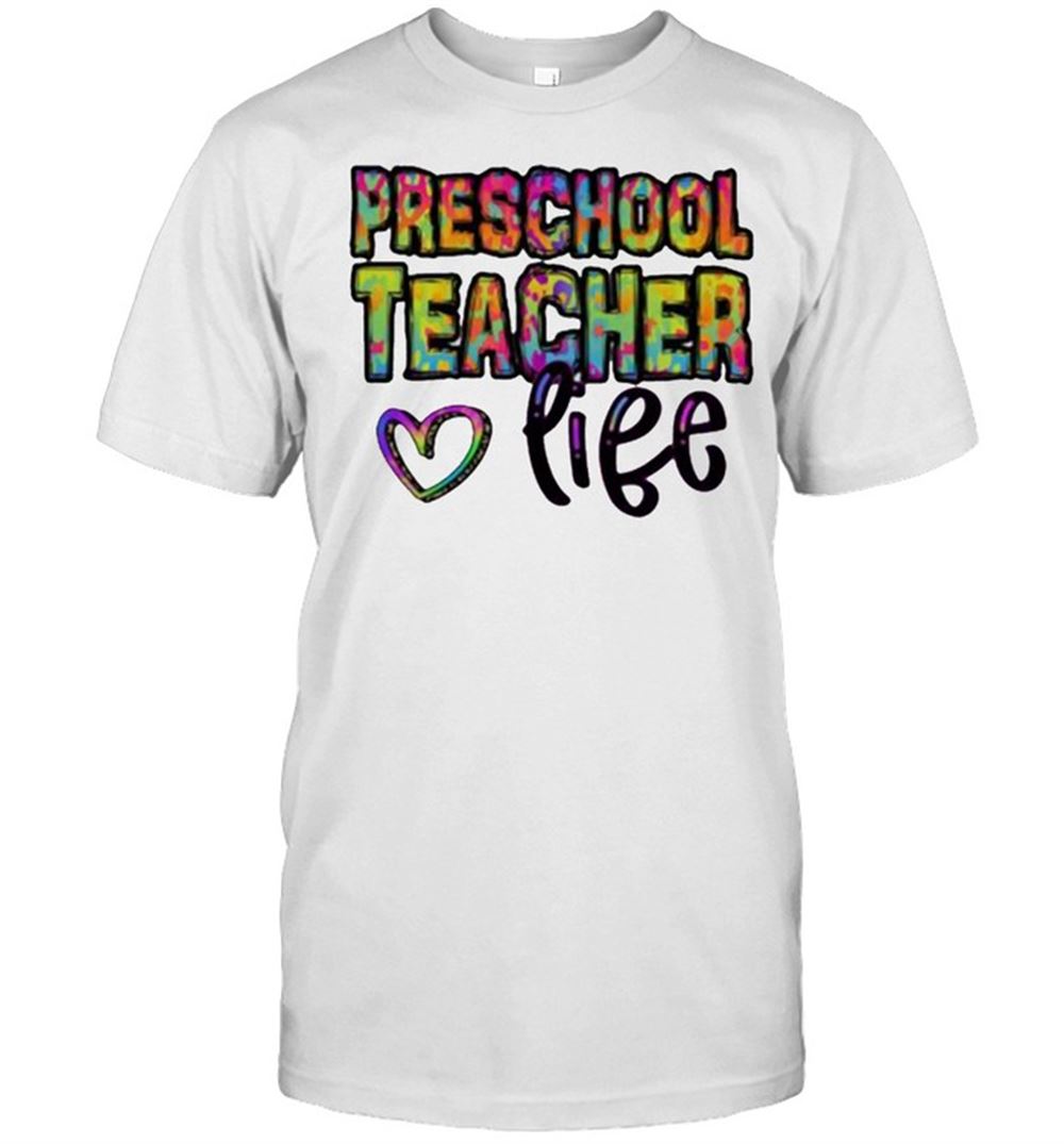 Awesome Preschool Teacher Life Heart Watercolor Shirt 