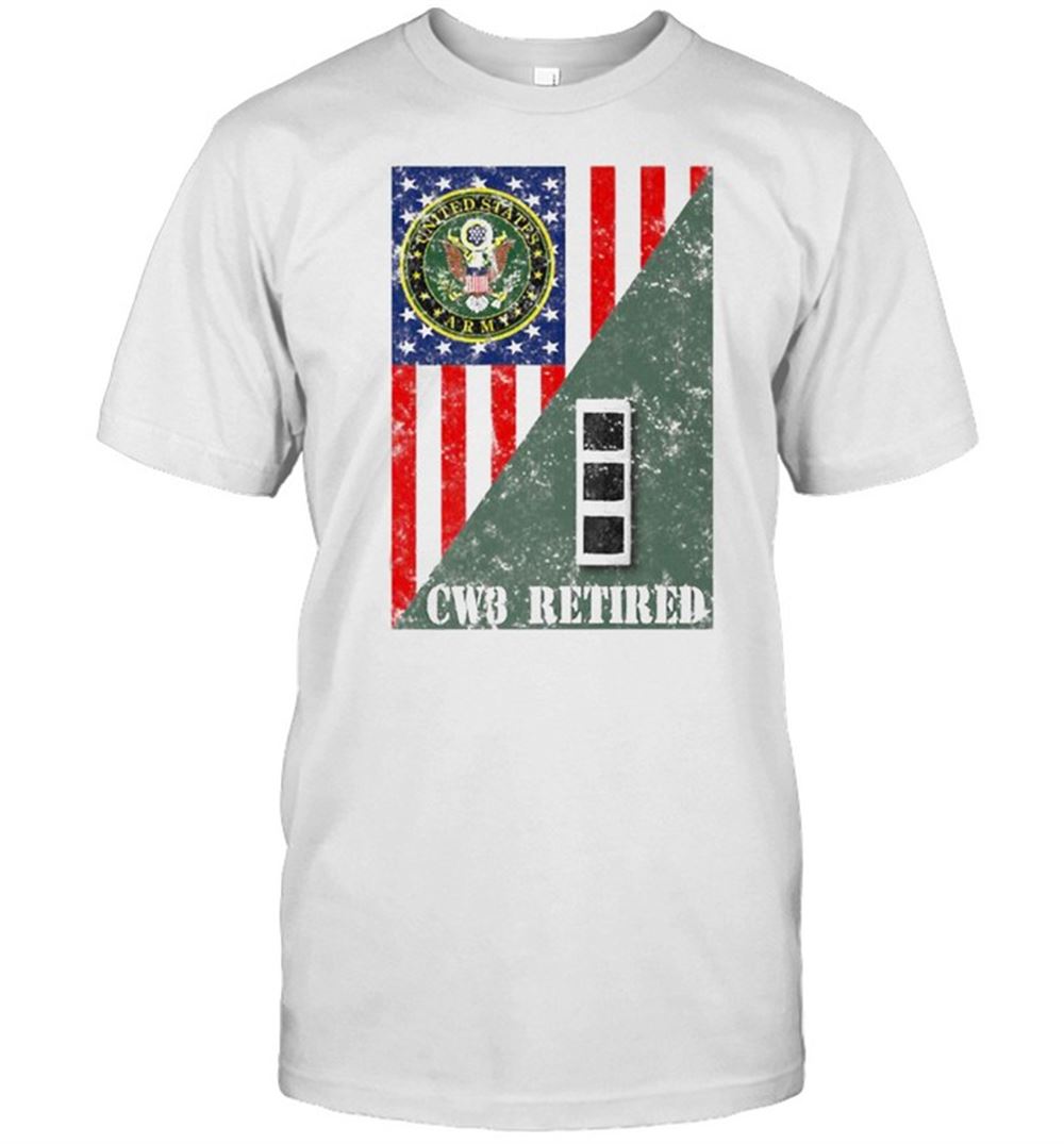 Amazing Retired Army Chief Warrant Officer Cw3 Half Rank Flag Premium T-shirt 