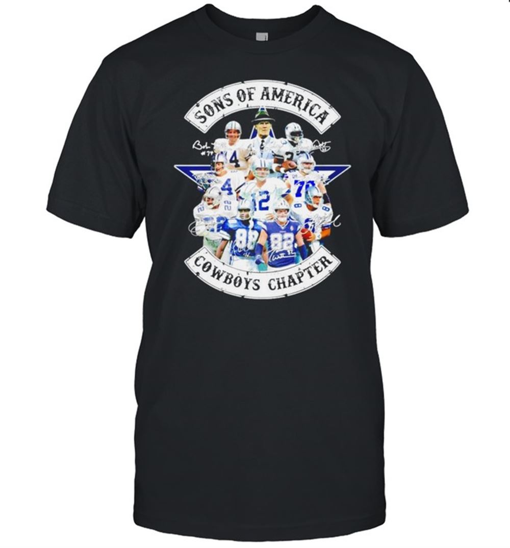 Promotions Sons Of America Dallas Cowboys Chapter Signatures Shirt 