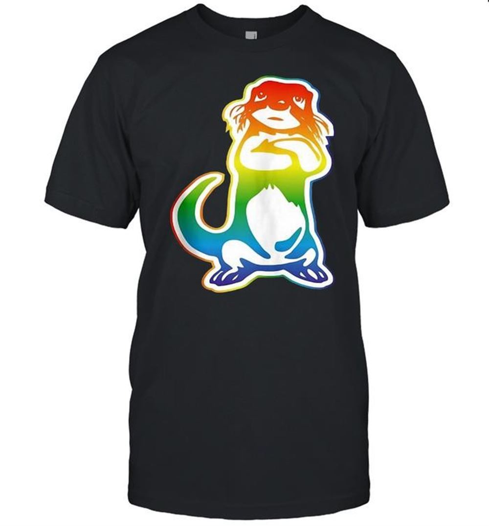 Happy Mens Gay Pride Otter T-shirt 