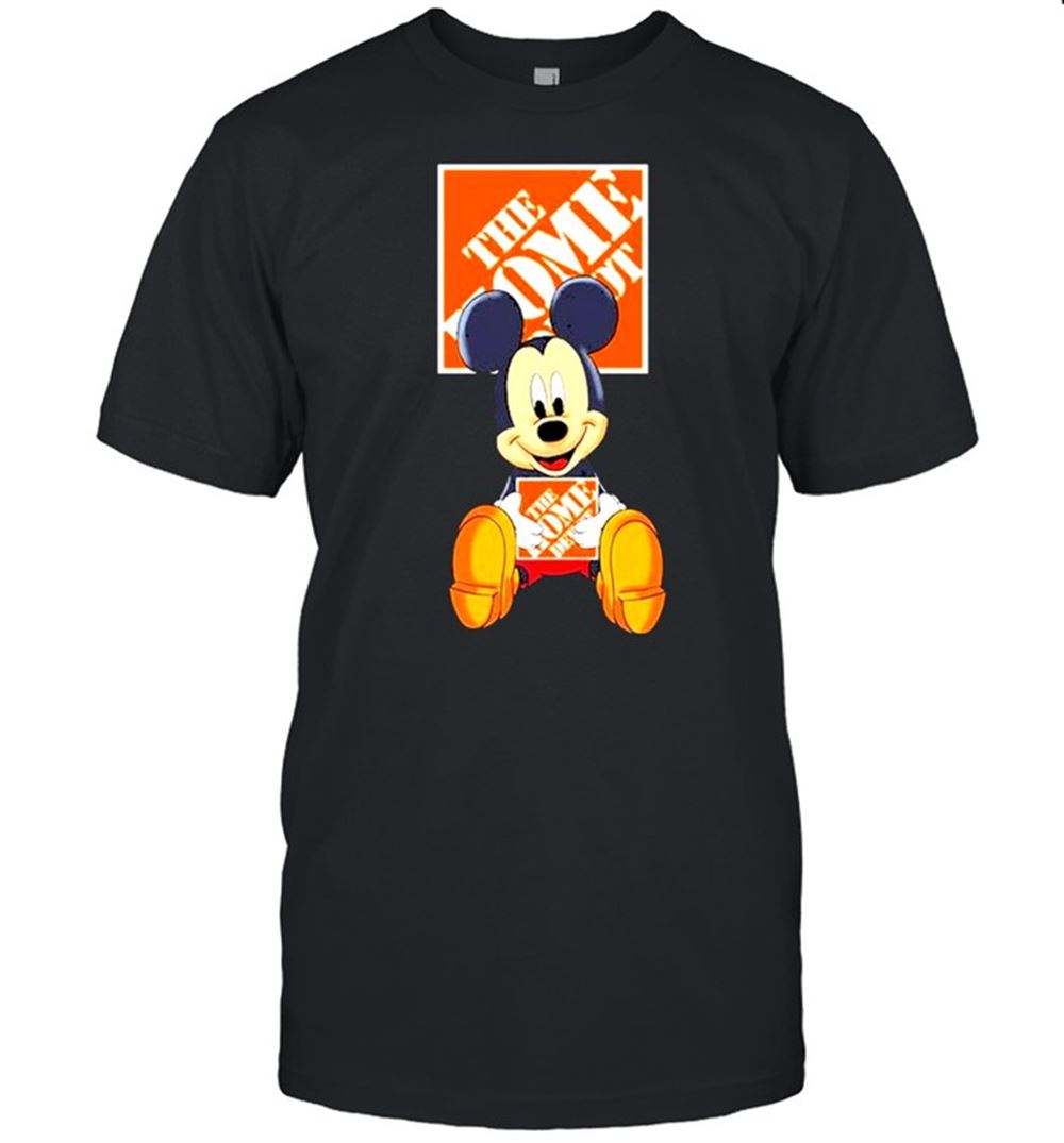 Happy Mickey Mouse Hug The Home Depot Logo Shirt 