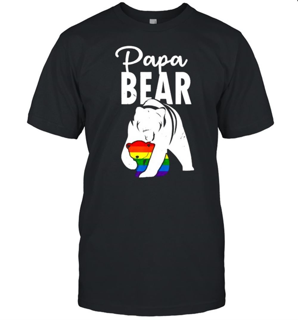 Best Papa Bear Gay Pride Rainbow Flag Lgbt Dad Camping Father Day Shirt 