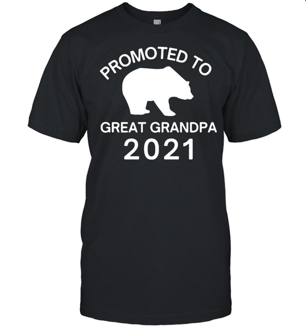 Best Promoted To Great Grandpa 2021 Bear T-shirt 