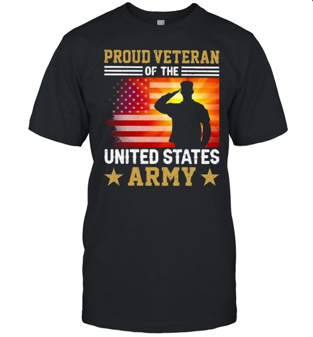 Promotions Proud Veteran Of The United States Army American Flag Shirt 