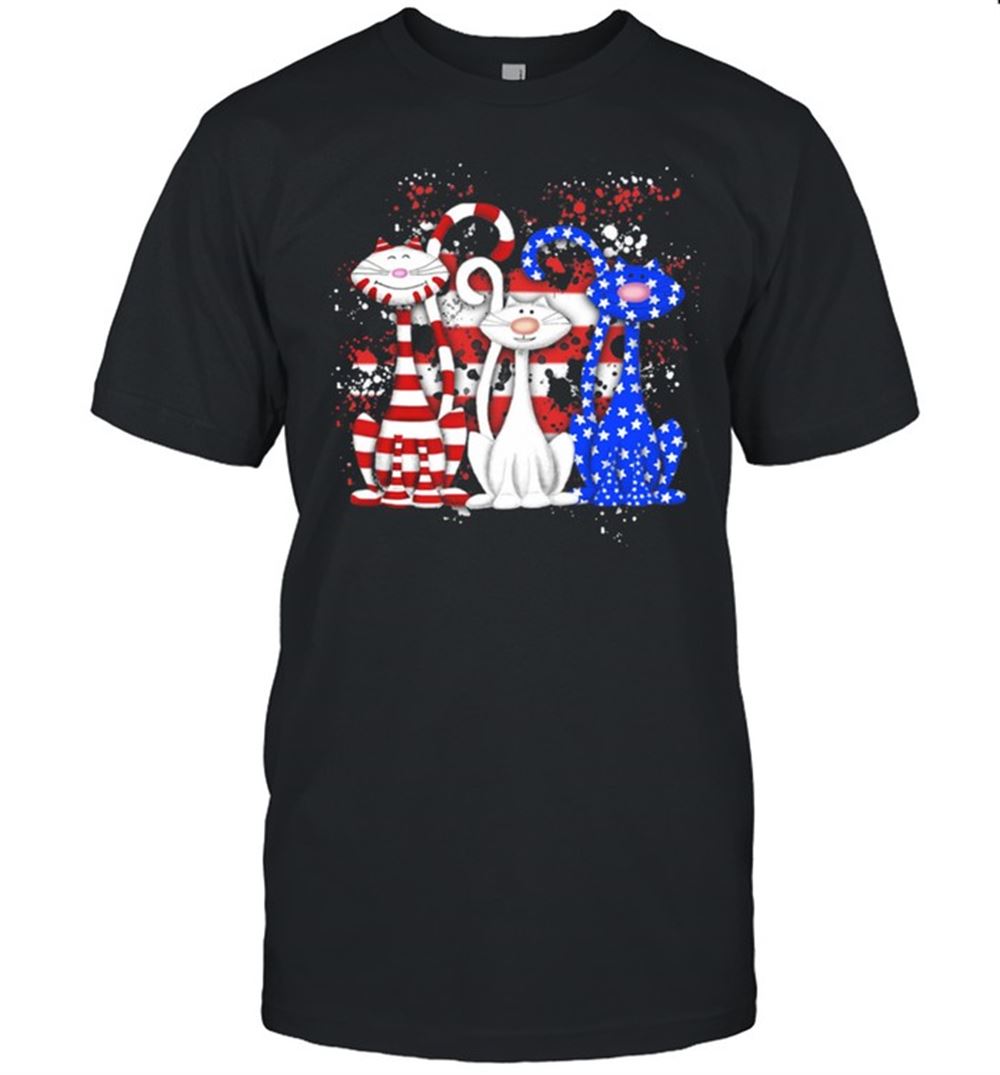 Limited Editon Tree Cat With American Flag Shirt 