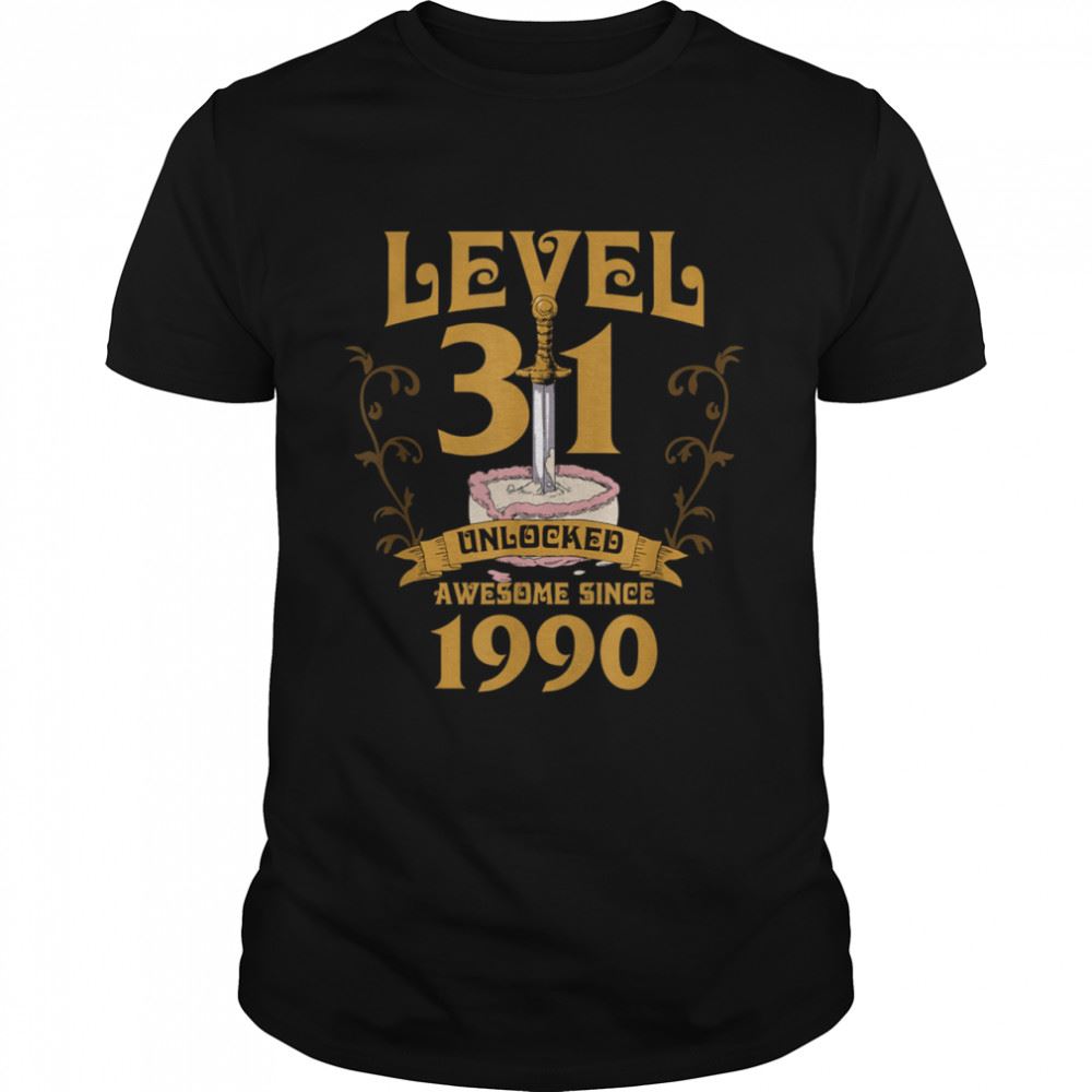 Amazing Level 31 Unlocked Gamer Age 31 1990 Birthday Age 31 Bday Shirt 