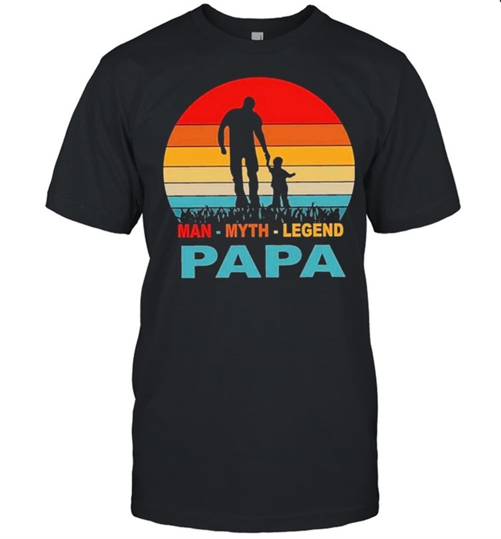 Amazing Man Myth Legend Papa Happy Fathers Day 2021 Retro Sunset Shirt 
