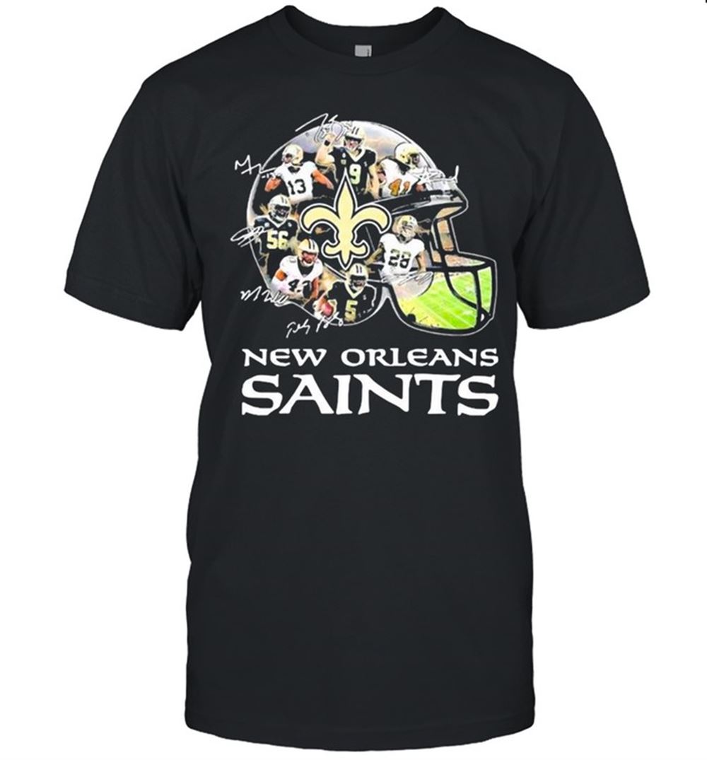 Awesome New Orleans Saints Team Football Players Signature Shirt 