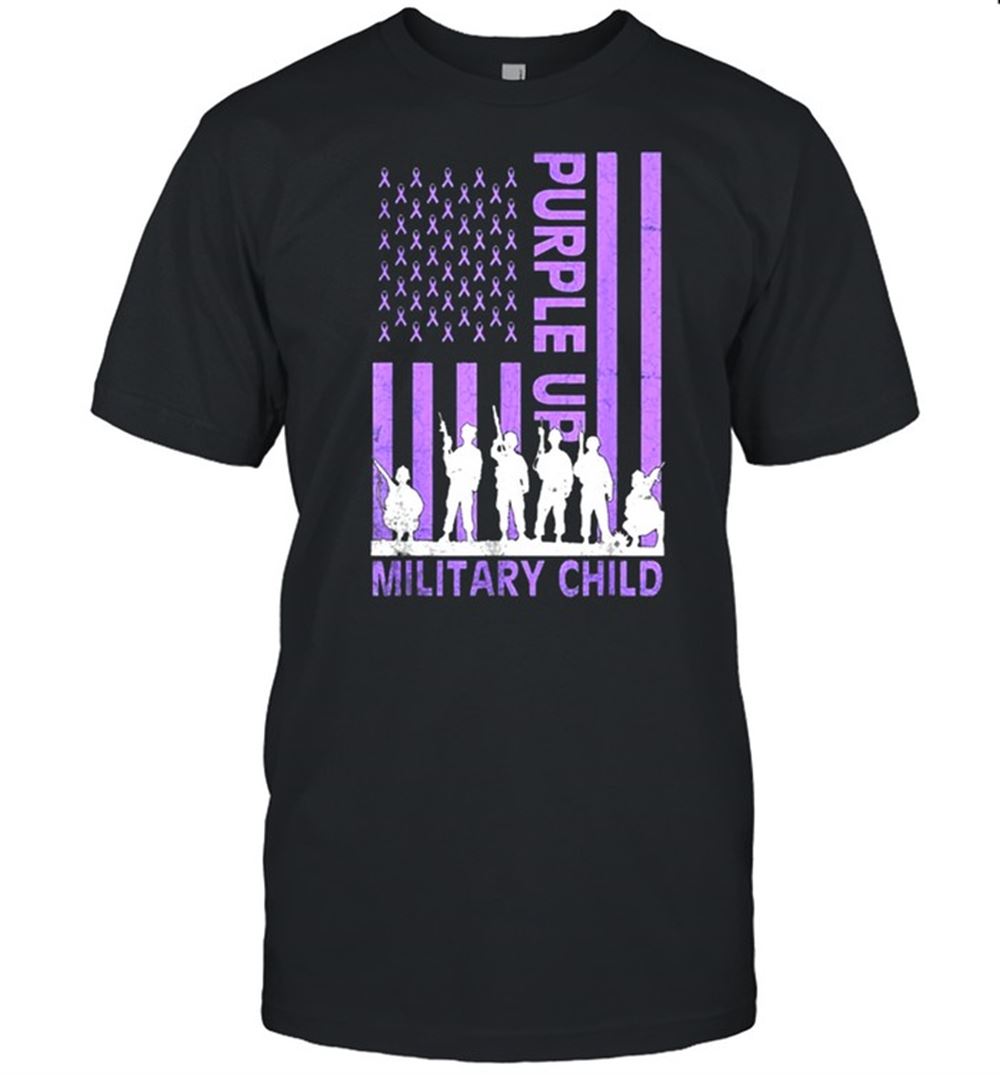 Great Purple Up For Military Kids Military Child American Flag Shirt 