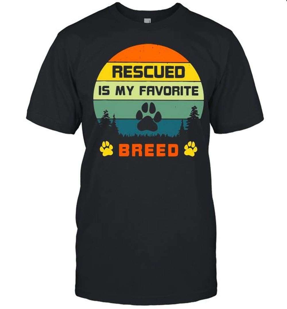 Interesting Rescued Is My Favorite Breed Retro 70s Sunset Off Camping Vintage T-shirt 