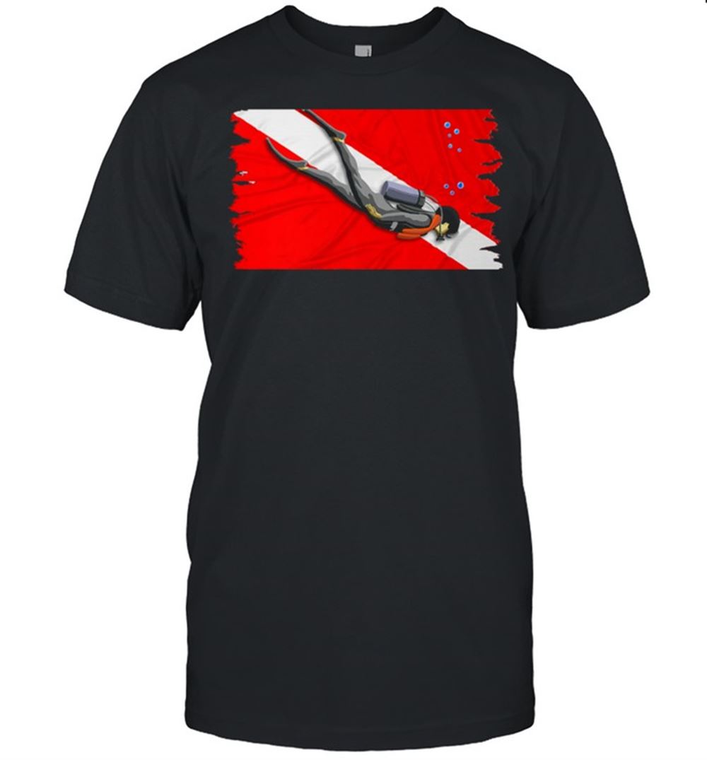 Awesome Scuba Diver And Dive Flag Shirt 