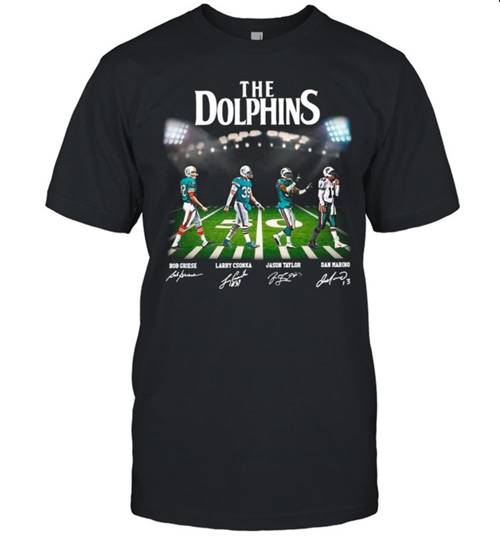 Amazing The Miami Dolphin With Griese Csonka Taylor And Mario Abbey Road Signatures Shirt 