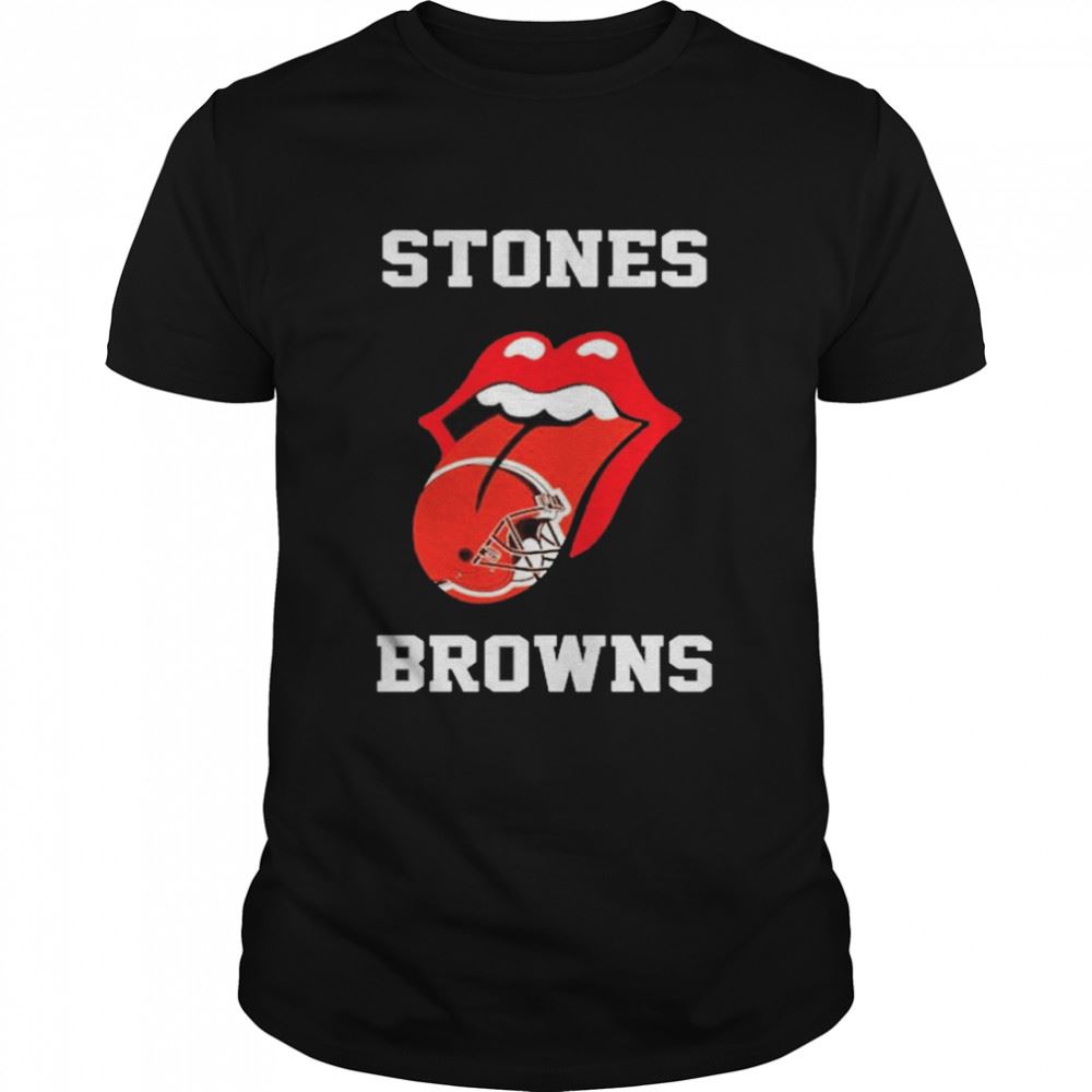 Awesome The Rolling Stones Cleveland Browns Lips Shirt 