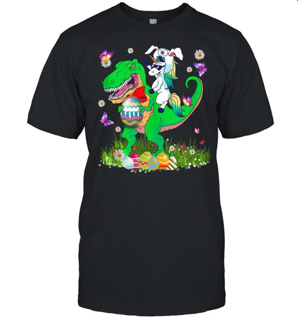 Promotions Unicorn Riding Dinosaur Happy Eastrawr Eggs Shirt 