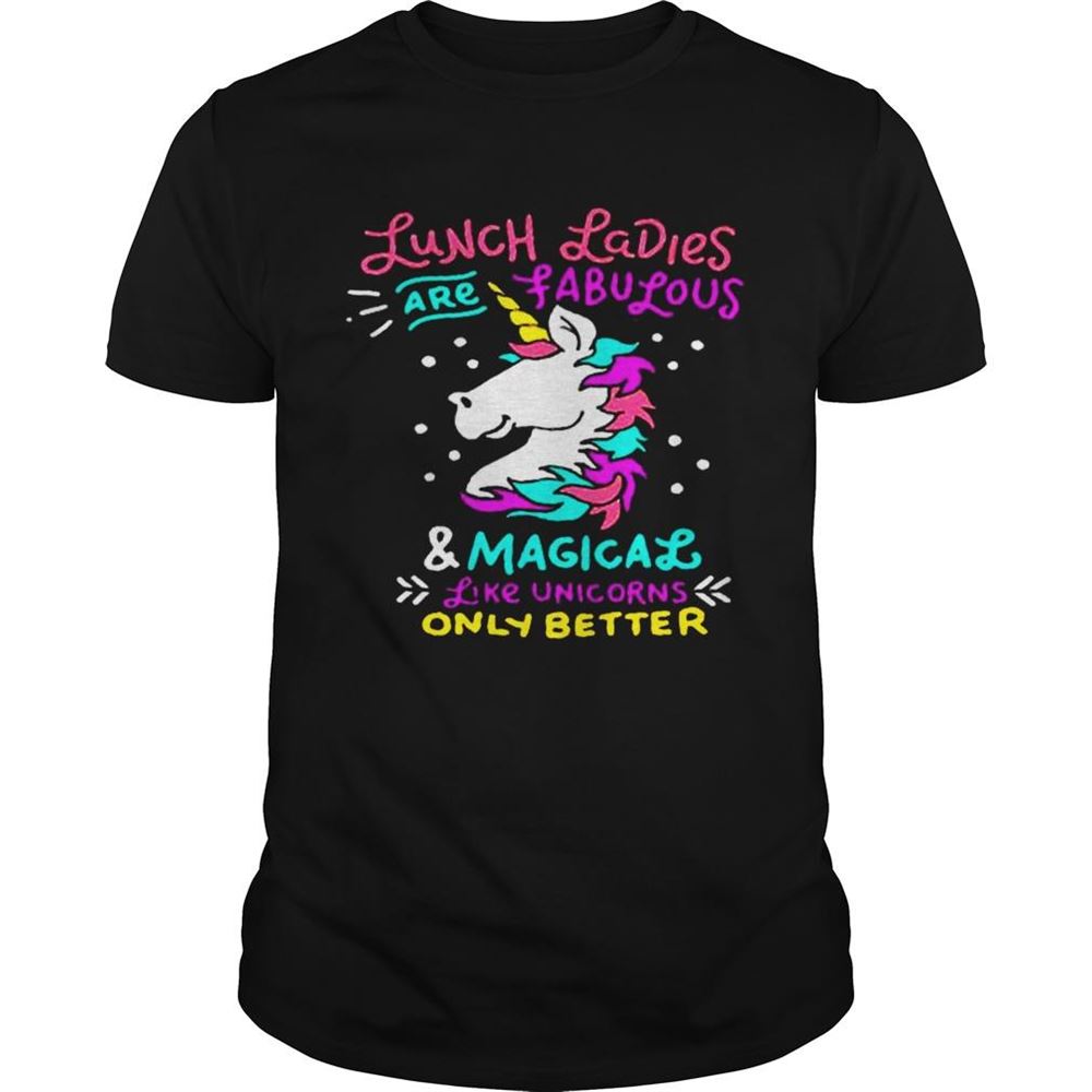 Interesting Unicorns Lunch Lady Print I Magical Cafeteria Shirt 