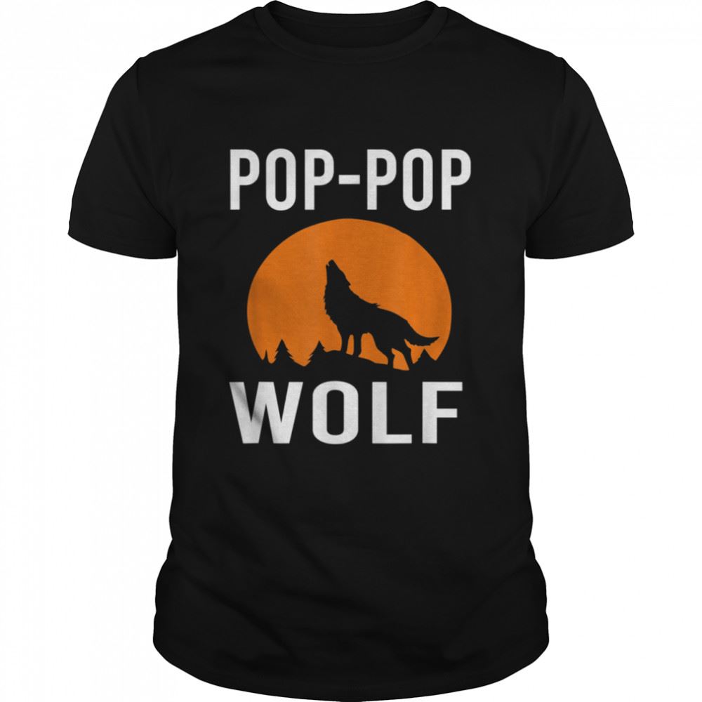 Attractive Wolves With Moon Family Matching Poppop Wolf Shirt 