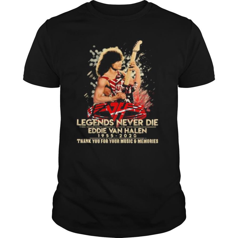 Gifts Legends Never Die Eddie Van Halen 1955 2020 Thank For The Memories Signatures Shirt 