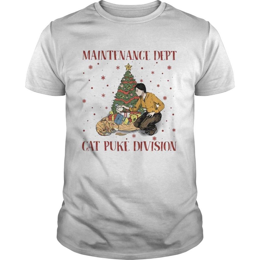 Amazing Maintenance Dept Cat Puke Division Christmas Shirt 