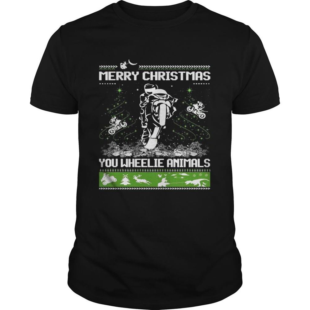 Amazing Merry Christmas You Wheelie Animals Ugly Christmas Sweater Shirt 