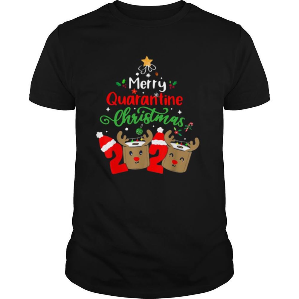 High Quality Merry Quarantine Christmas 2020 Xmas Reindeer Toilet Paper Shirt 