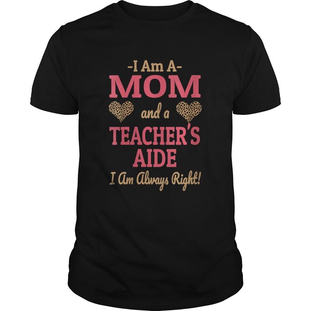 Best Mom Teachers Aide Leopard Print Hearts Shirt 