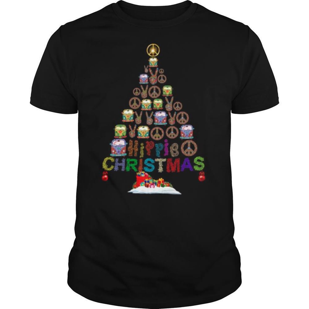 Awesome Peace Hippie Bus Christmas Tree Shirt 