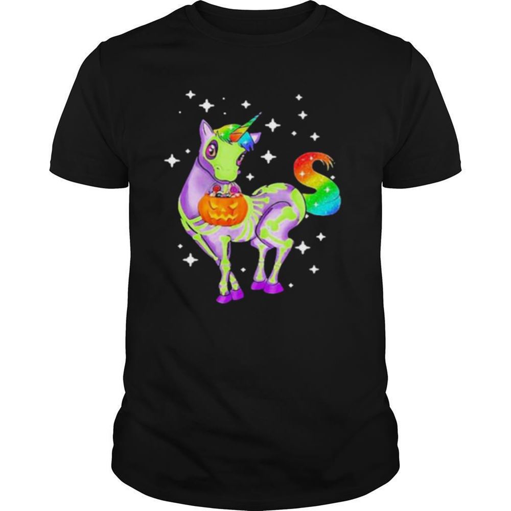 Special Pretty Unicorn Skeleton Happy Halloween Shirt 