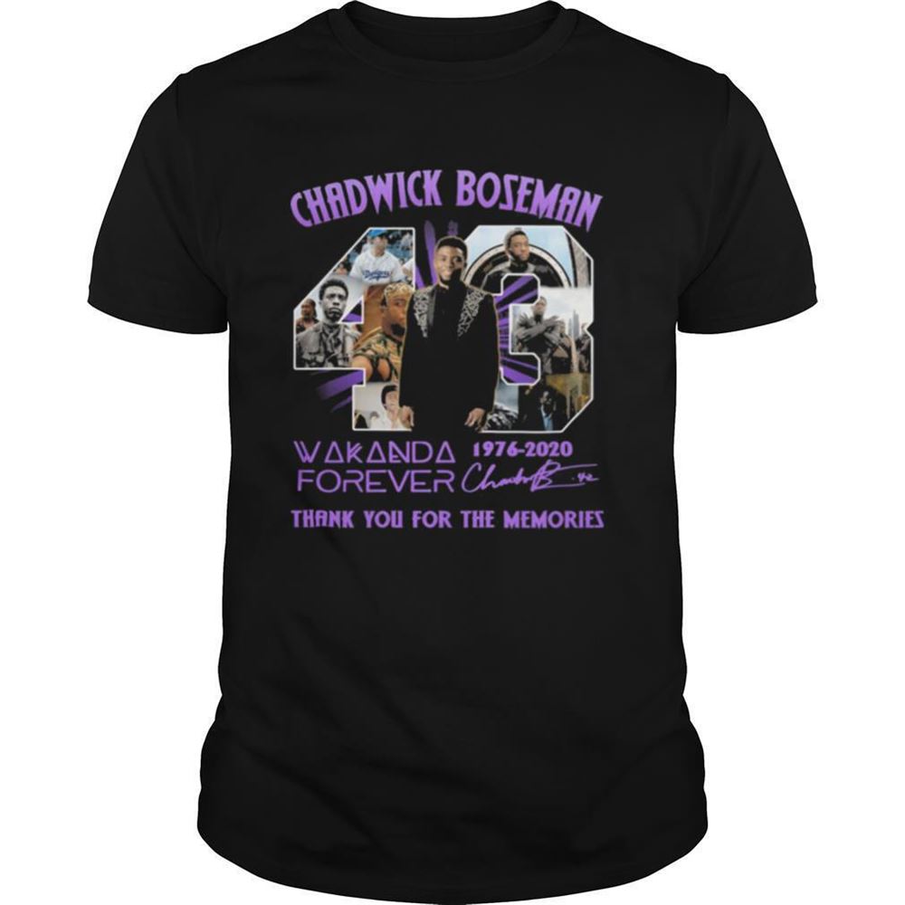 Amazing Rip Chadwick 43 Wakanda Forever 1976 2020 Thank You For The Memories Signatures Shirt 