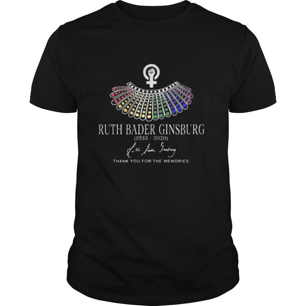 Amazing Ruth Bader Ginsburg 1933 2020 Thank You For The Memories Shirt 