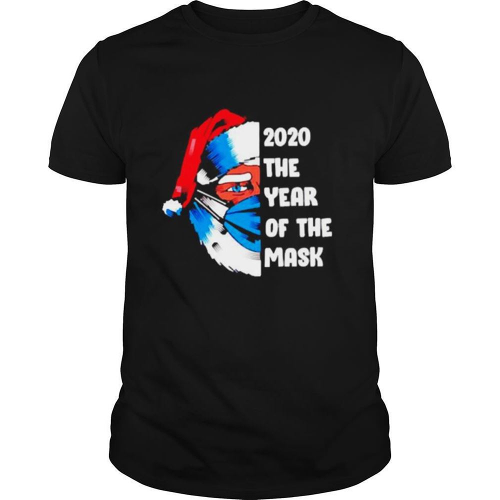 High Quality Santa 2020 The Year Of The Mask Christmas Shirt 