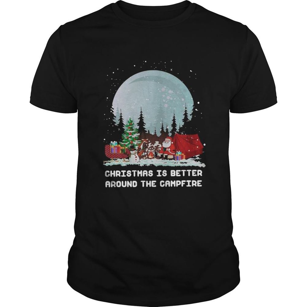 Limited Editon Satan Claus Camping Christmas Is Better Around The Campfire Shirt 