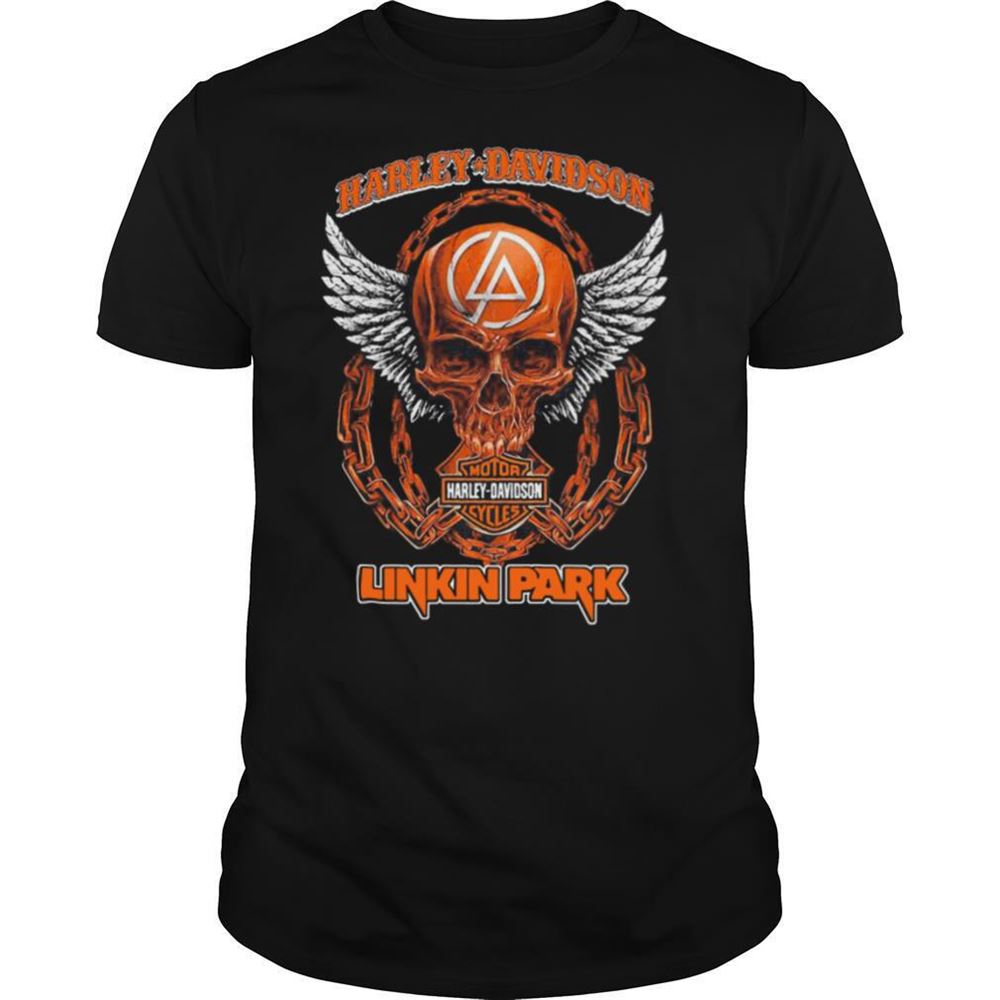 Interesting Skull Motor Harley Davidson Cycles Linkin Park Shirt 