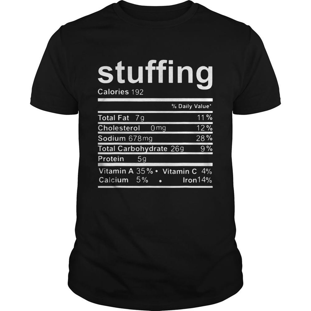 Happy Stuffing Nutritional Facts Shirt 