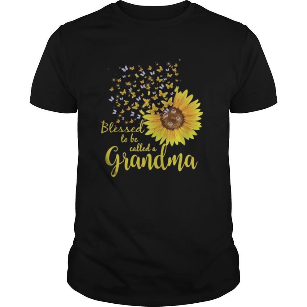 Gifts Sunflower Butterfly Blessed To Be Called A Grandma Shirt 