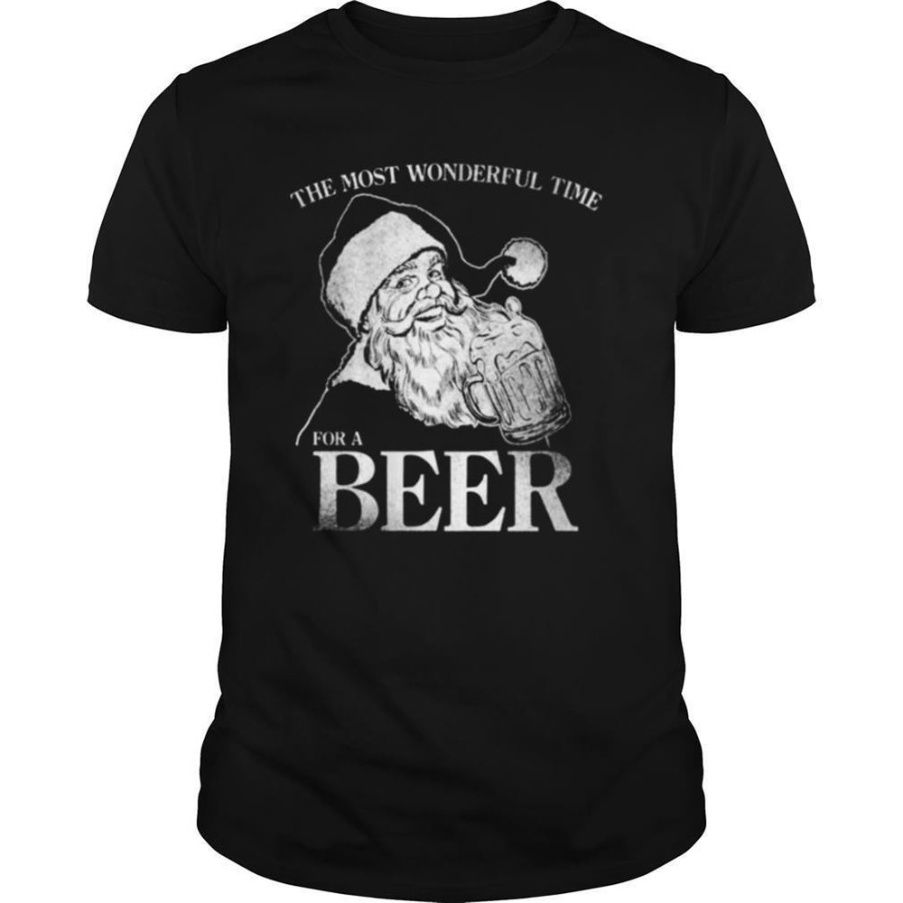 High Quality The Most Wonderful Time For A Beer Christmas Drinking Shirt 