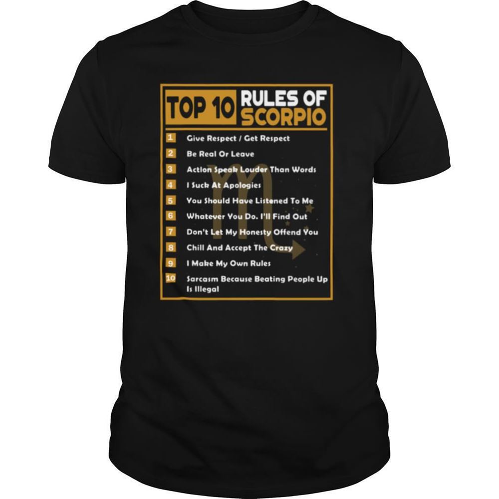 Interesting Top 10 Rules Of Scorpio Shirt 